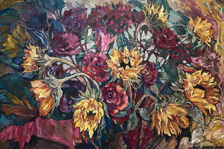 Autumn Flowers by Nadezda Stupina wall art