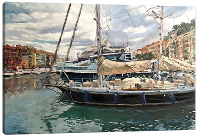 Waiting For The Wind Canvas Art Print - Harbor & Port Art