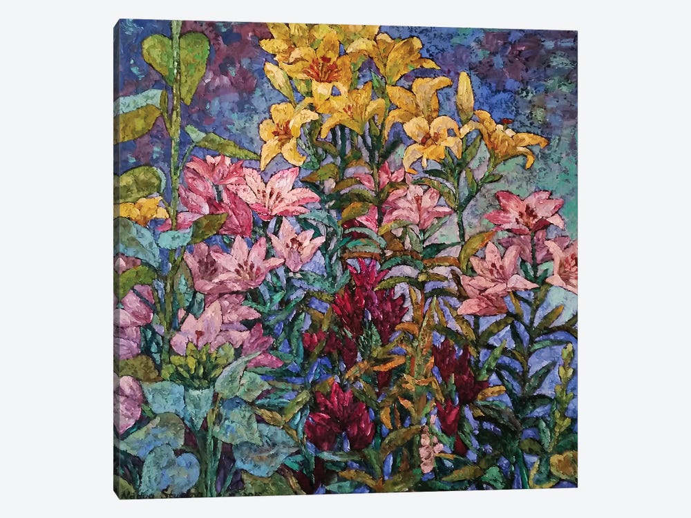 Lilies In The Garden by Nadezda Stupina 1-piece Canvas Wall Art