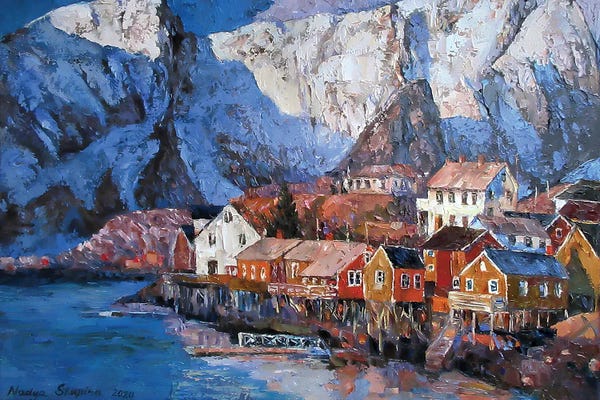Nadezda Stupina: North Winter Sun In The Mountains by Nadezda Stupina
