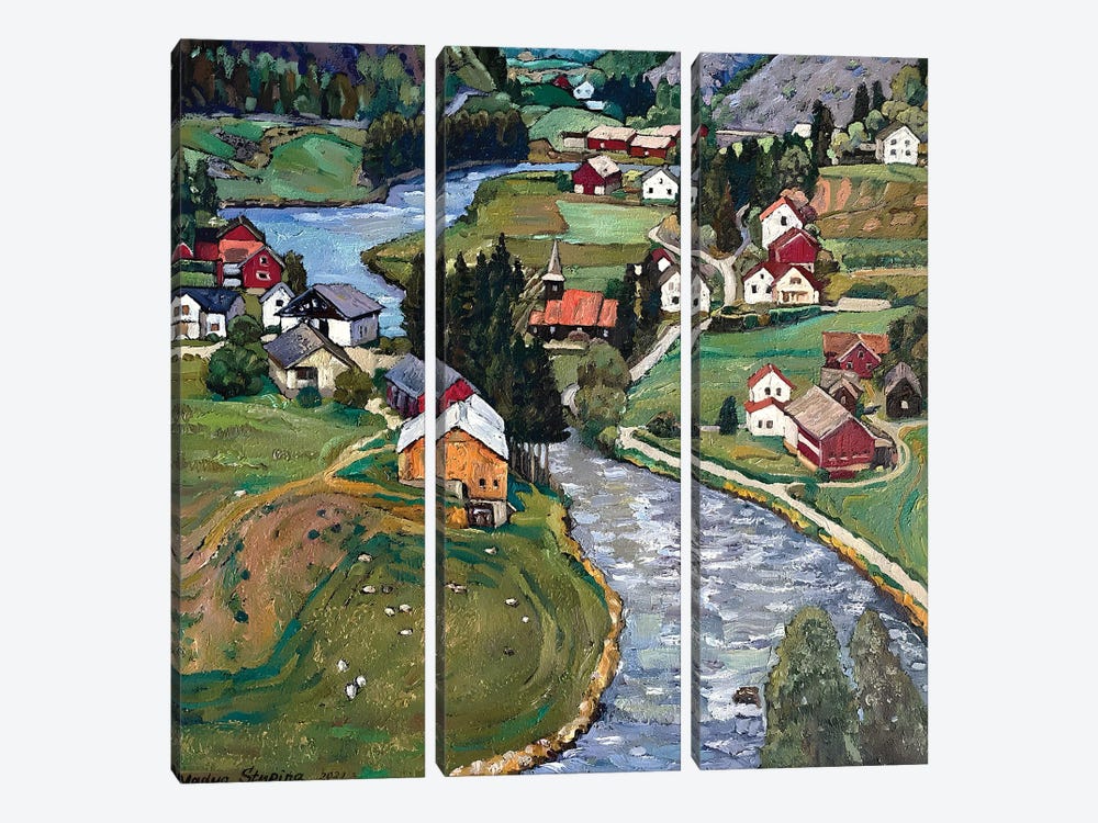 Short Norwegian Summer by Nadezda Stupina 3-piece Canvas Artwork