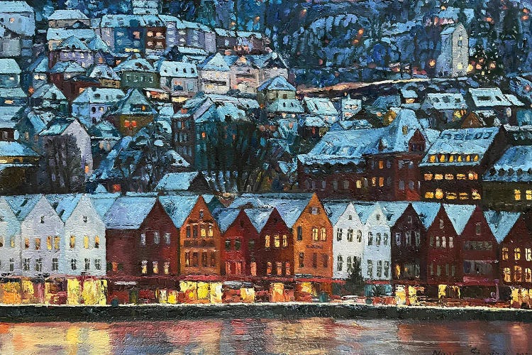 Winter Twilight In Bergen by Nadezda Stupina wall art