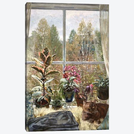 And It Is Spring Outside The Window Canvas Print #NZS6} by Nadezda Stupina Canvas Art Print