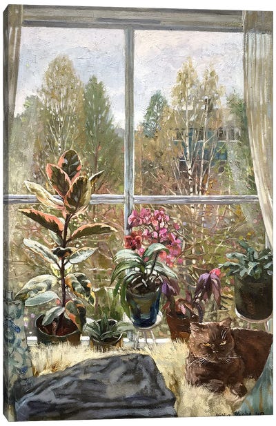 And It Is Spring Outside The Window Canvas Art Print - Nadezda Stupina