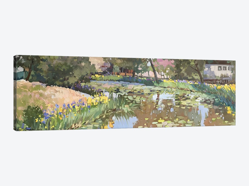 A Pond With Water Lilies And Irises III by Nadezda Stupina 1-piece Art Print