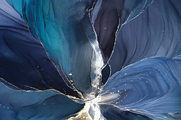 Alcohol Ink: Blue Flower III by Monet & Manet Art Studio