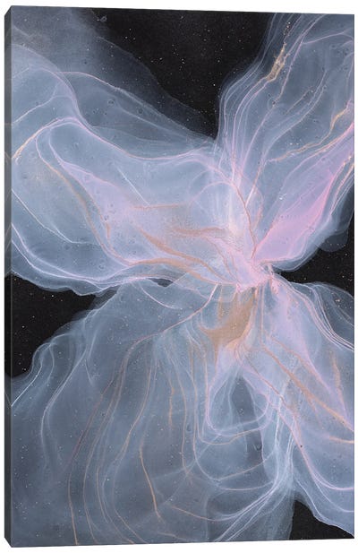 Night Flower Canvas Art Print - Purple Abstract Art