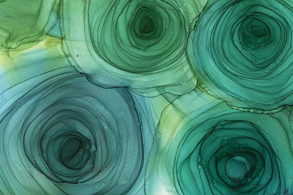 Alcohol Ink: Green Roses by Monet & Manet Art Studio