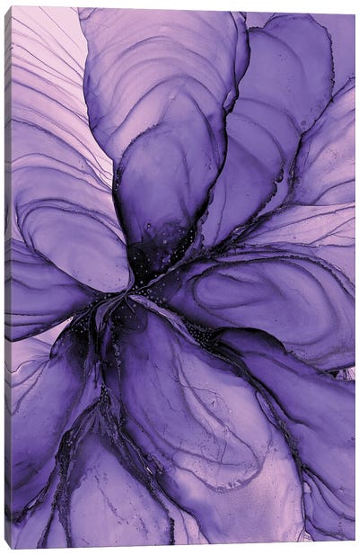Purple Flower II Canvas Art Print - Purple Abstract Art