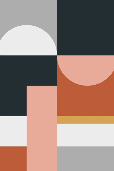 Abstract Geometric IX by The Old Art Studio framed canvas print