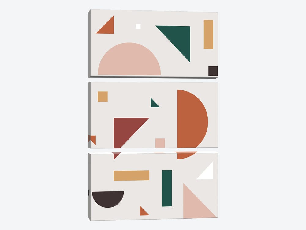 Abstract Geometric XXX by The Old Art Studio 3-piece Canvas Wall Art