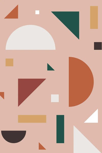 Shape Up: Abstract Geometric XXX On Tan by The Old Art Studio