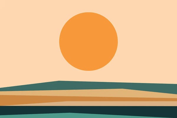 '70s Aesthetic: Abstract Landscape XB by The Old Art Studio