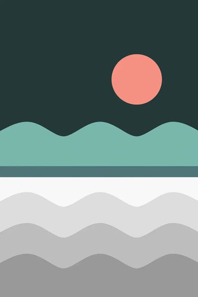 Abstract Landscape VI by The Old Art Studio framed canvas print