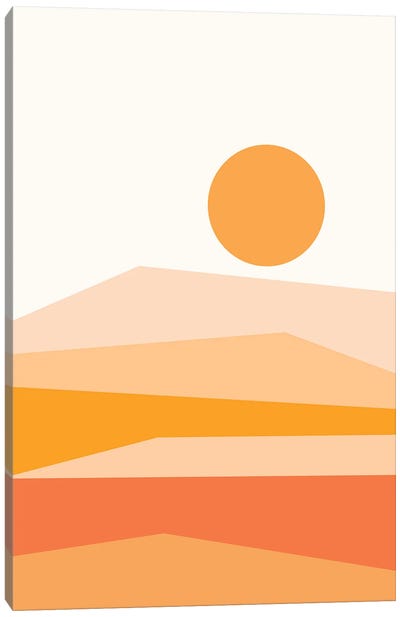 Abstract Landscape IX Orange Canvas Art Print - '70s Sunsets