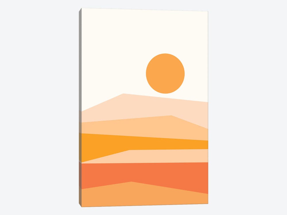 Abstract Landscape IX Orange by The Old Art Studio 1-piece Canvas Wall Art