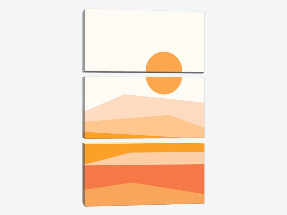 Abstract Landscape IX Orange by The Old Art Studio 3-piece Canvas Wall Art