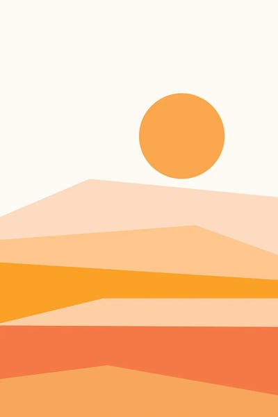The Seventies: Abstract Landscape IX Orange by The Old Art Studio