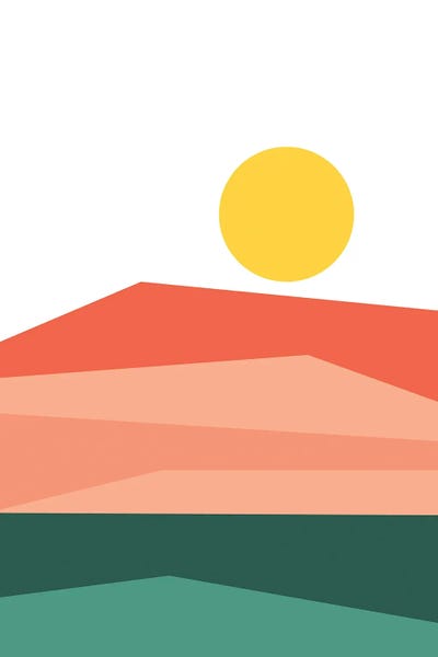 Shape Up: Abstract Landscape IX Red by The Old Art Studio