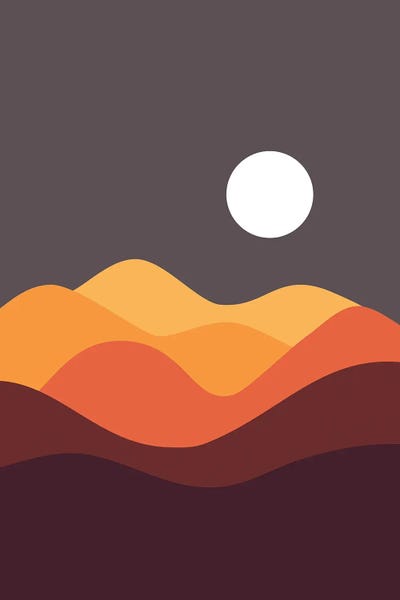 '70s Aesthetic: Geometric Landscape XX by The Old Art Studio