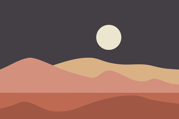 Vintage & Retro Bedroom: Geometric Landscape XXIIIB by The Old Art Studio