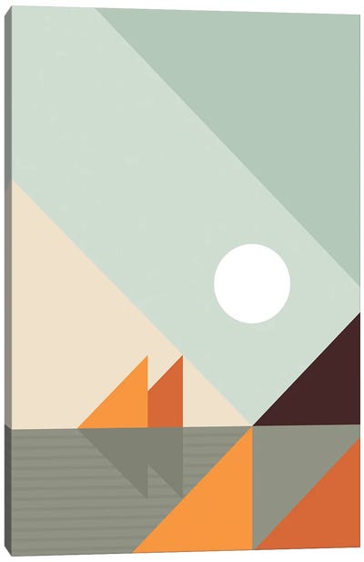 Geometric Landscape XXIV Canvas Art Print - '70s Sunsets