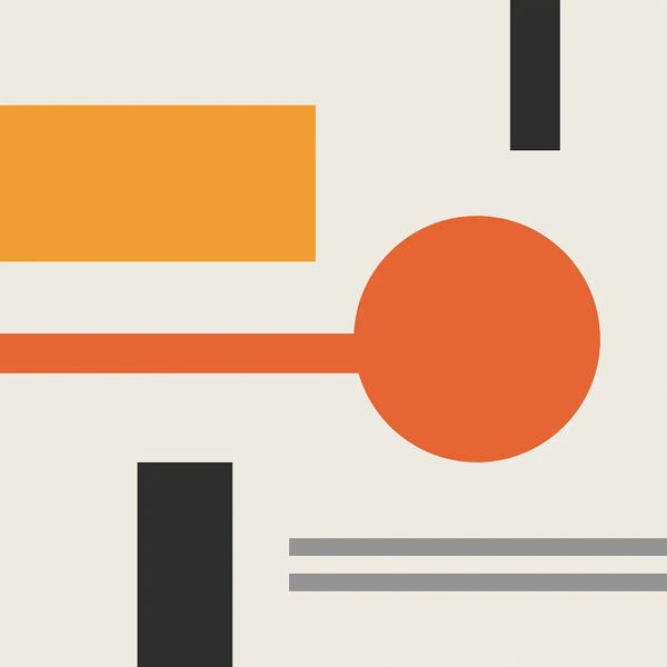 Circular Abstract: Mid Century VI by The Old Art Studio