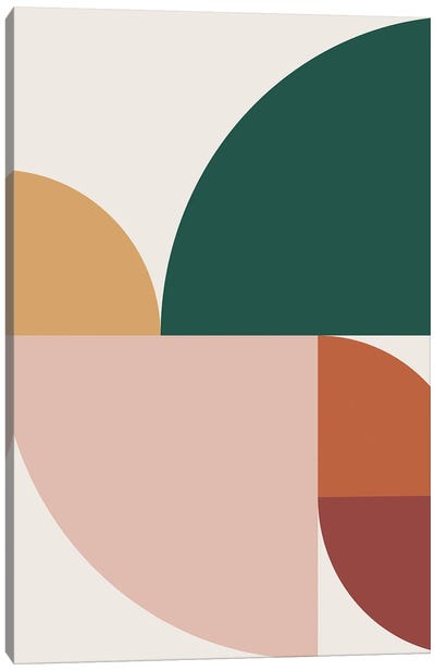 Abstract Geometric XI Canvas Art Print - Green with Envy