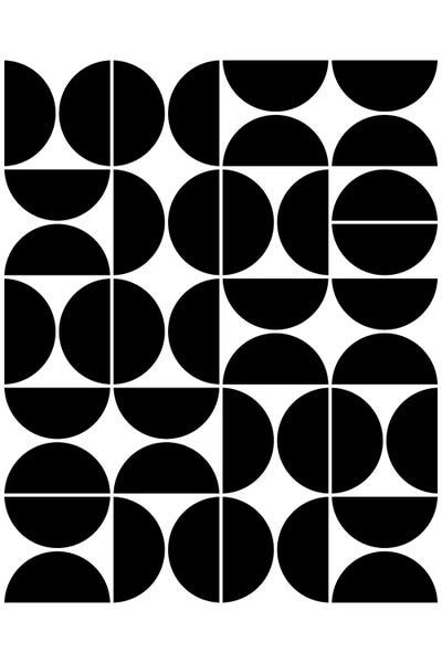 Black & White: Mid Century Modern Geometric IV Black by The Old Art Studio