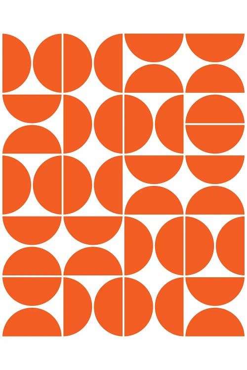 Mid Century Modern Geometric IV Orange