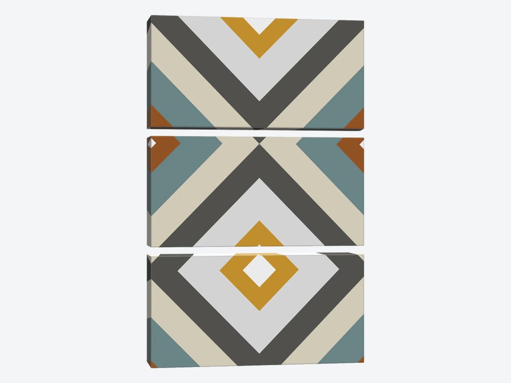 Mid West Geometric IV by The Old Art Studio 3-piece Canvas Print