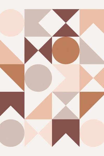 Modern Geometric XXV by The Old Art Studio framed canvas print