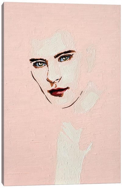 The Pink Boy V Canvas Art Print - Monochromatic Moments