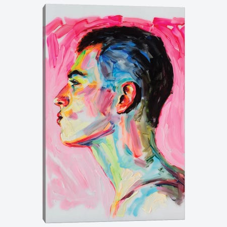 The Profile On A Pink Background Canvas Print #OBA108} by Oleksandr Balbyshev Canvas Artwork