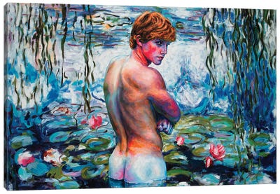 Cold Water Canvas Art Print - Male Nude Art
