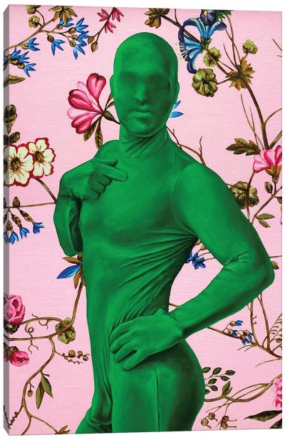 Green Man Canvas Art Print - Male Nude Art