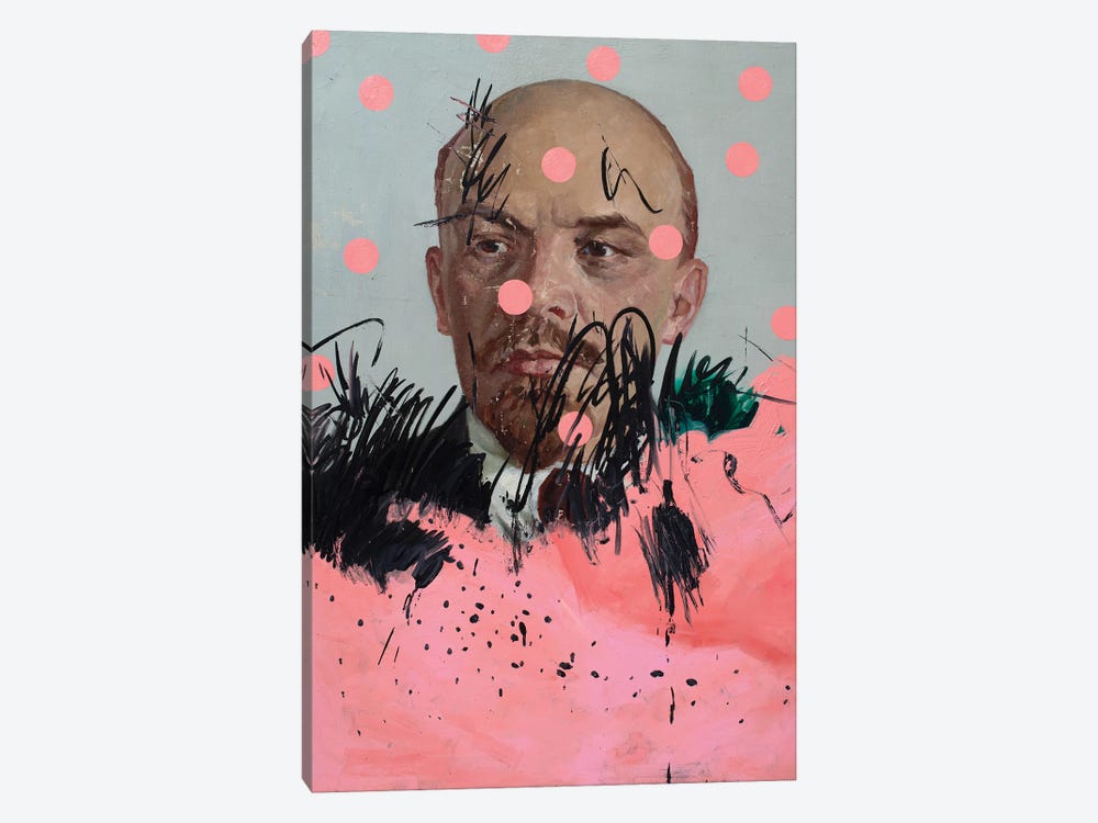 Lenin With Pink Circles by Oleksandr Balbyshev 1-piece Canvas Wall Art