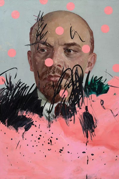 Polka Dot: Lenin With Pink Circles by Oleksandr Balbyshev