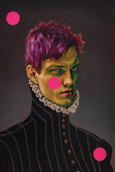 Polka Dot: Portrait Of A Young Green Man by Oleksandr Balbyshev
