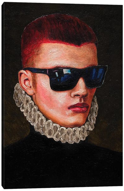 Portrait Of A Young Man In Sunglasses Canvas Art Print - Oleksandr Balbyshev