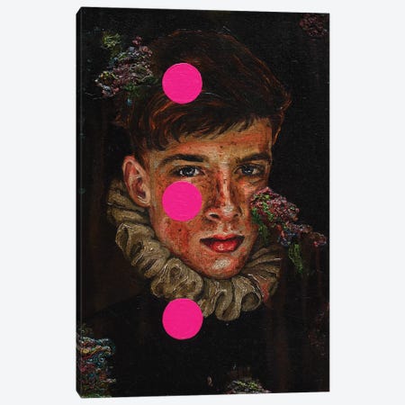 Portrait Of A Young Man With Pink Circles Canvas Print #OBA140} by Oleksandr Balbyshev Canvas Wall Art
