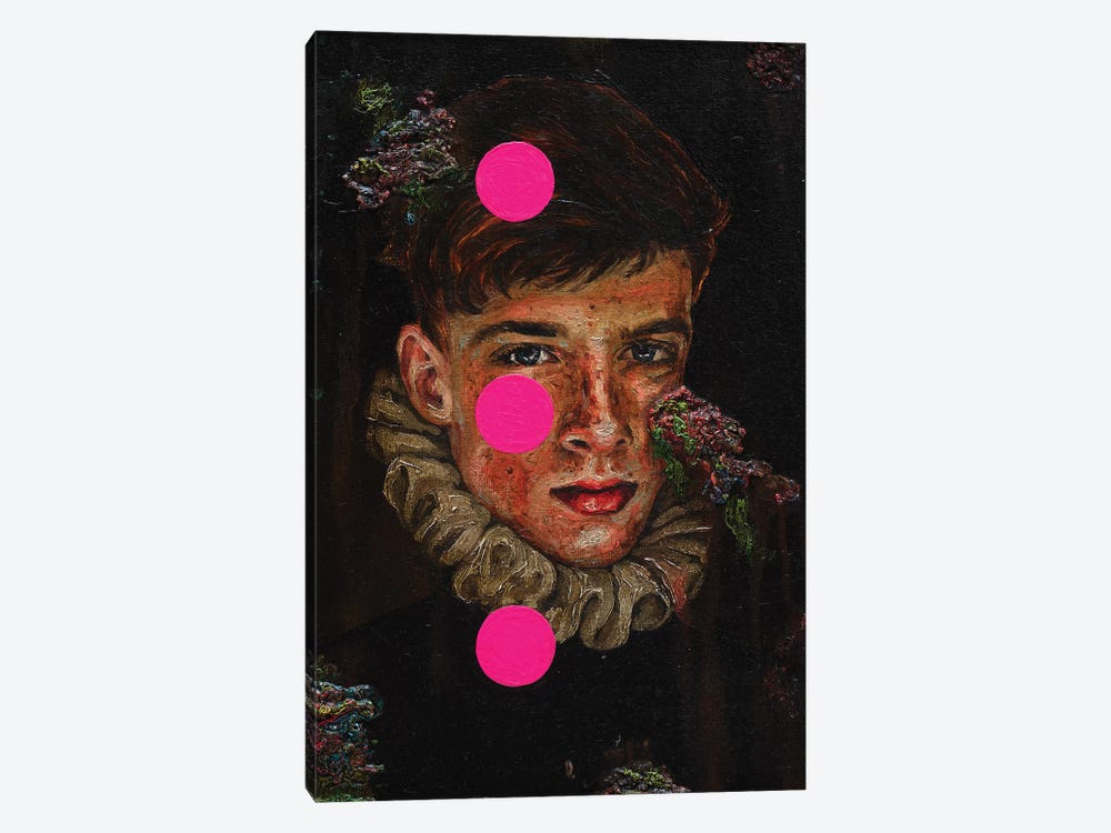 Portrait Of A Young Man With Pink Circles by Oleksandr Balbyshev 1-piece Canvas Wall Art