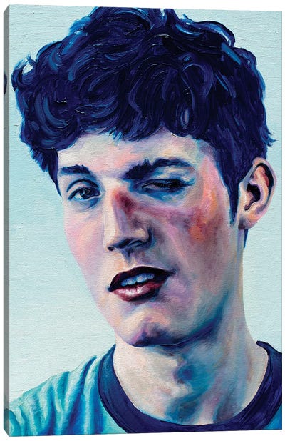 Blue Hair Boy Canvas Art Print - Oleksandr Balbyshev