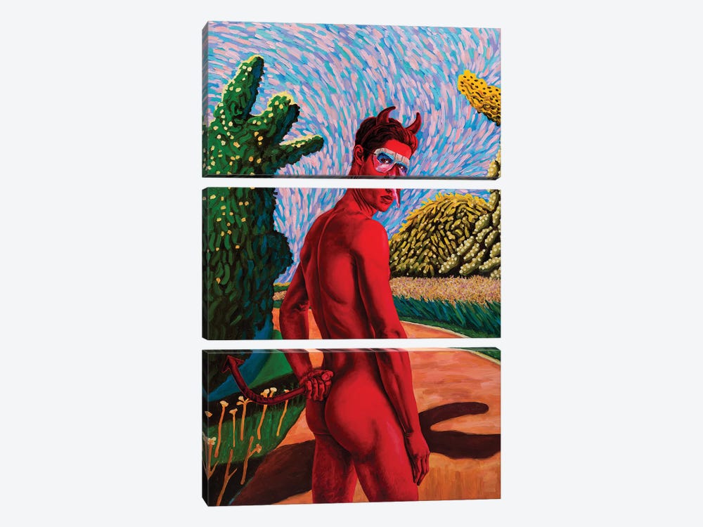 Red Guy by Oleksandr Balbyshev 3-piece Canvas Wall Art