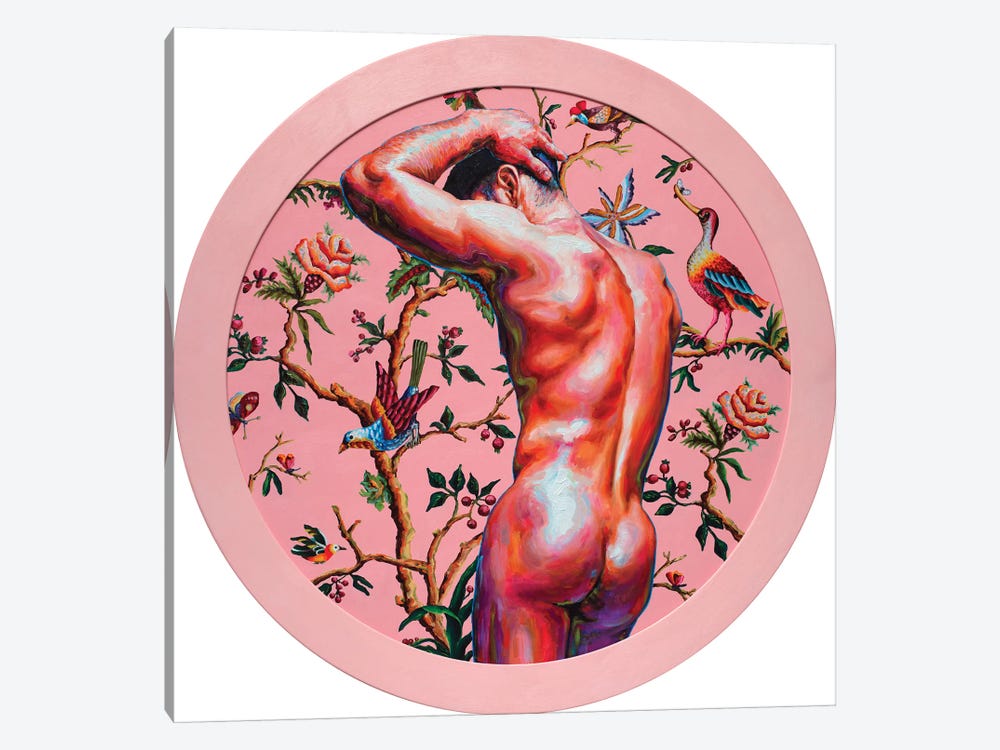 Nude On The Pink Background by Oleksandr Balbyshev 1-piece Canvas Artwork