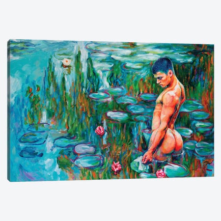 Let's Swim Naked! Canvas Print #OBA193} by Oleksandr Balbyshev Art Print