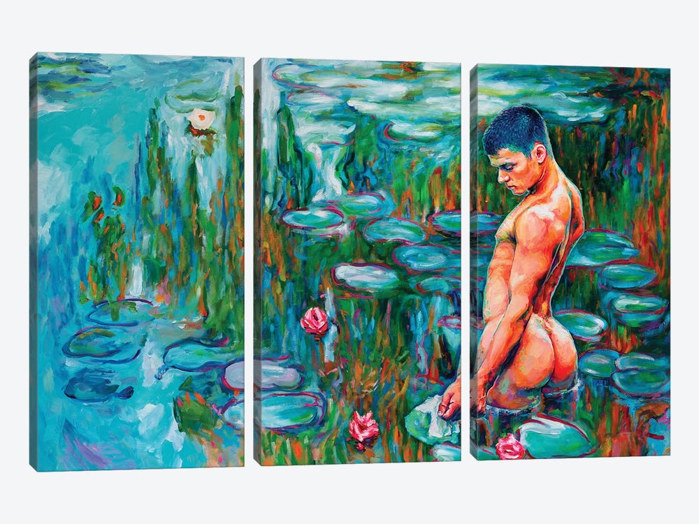 Let's Swim Naked! by Oleksandr Balbyshev 3-piece Canvas Art