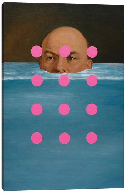 Submerged Lenin Canvas Art Print - Polka Dot Patterns