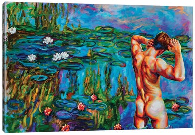 Skinny Dipping Sunday Canvas Art Print - Water Lilies Collection
