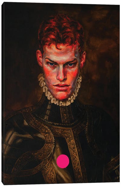 Portrait Of A Young Knight Canvas Art Print - Oleksandr Balbyshev